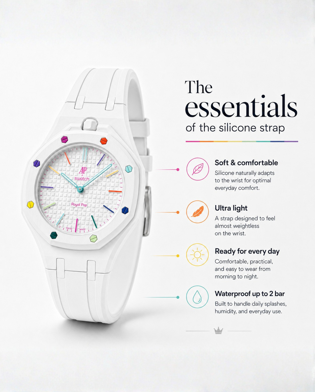 Royal Pop Silicone Bracelet - OTG ROZ ⎸ CONTRAST