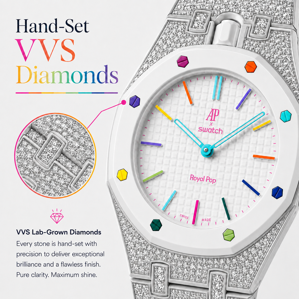 Royal Pop Steel Strass Bracelet | TOP version